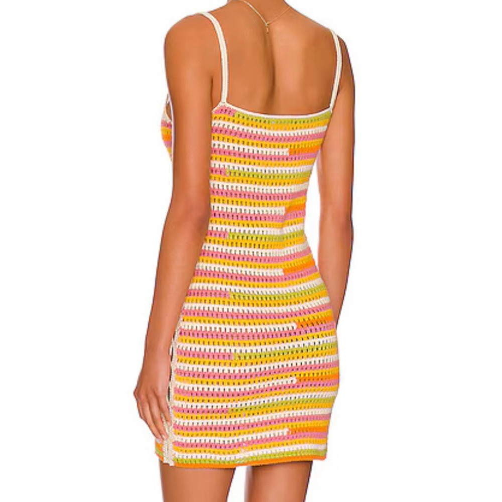NWT REVOLVE Camila Coelho Open Stitch Rhea Dress in rainbow VIRAL XS - Picture 2 of 13